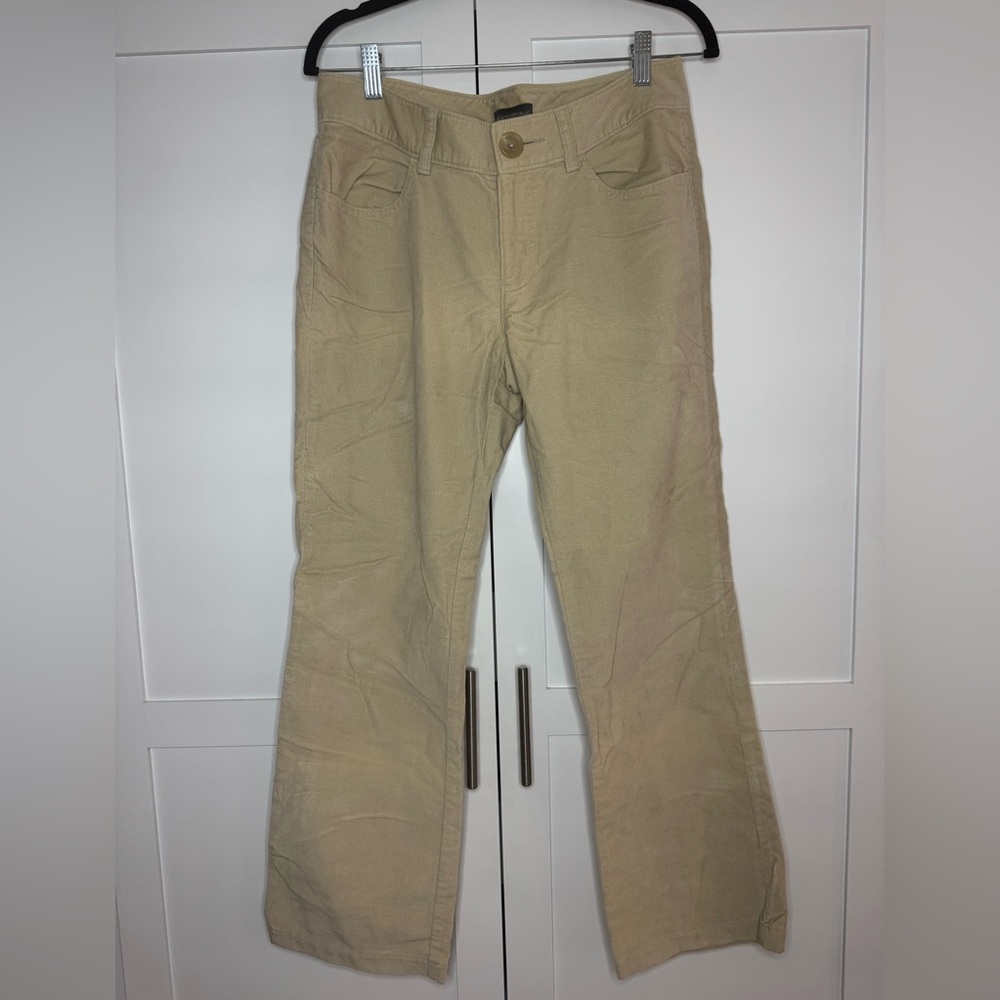 Banana Republic Cream Soft Cotton Velvet Pants Size 8